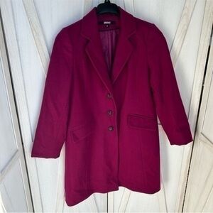 ✨DKNY fuchsia pink wool pea coat 🧥 8 worn 5x